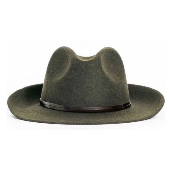 Travaux En Cours Fedora In Loden Woman Wool Hat NWOT Size 58 FRANCE main image 9